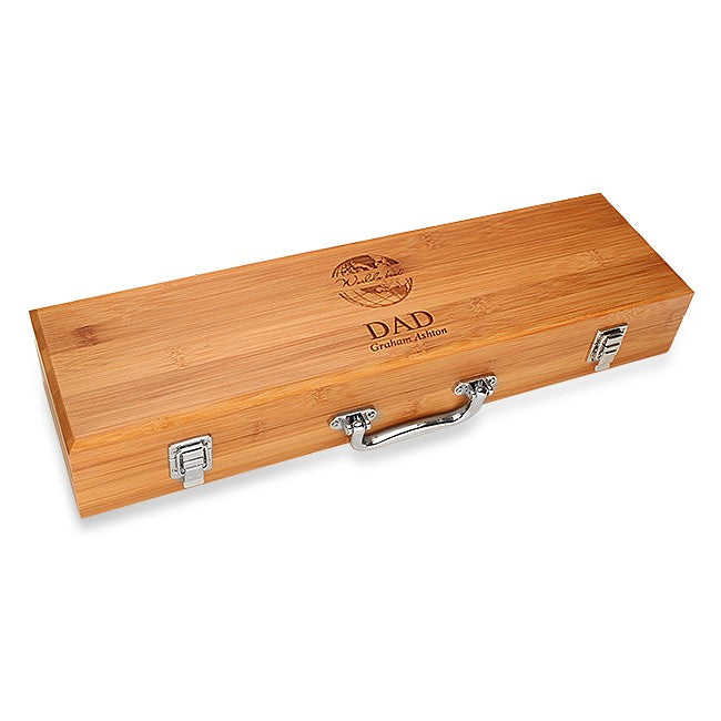 World's Best Dad Bamboo BBQ Set