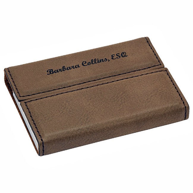 Personalized Leatherette Business Card Case - Executive Gift Shoppe