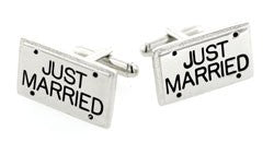 Just Married License Plate Cufflinks
