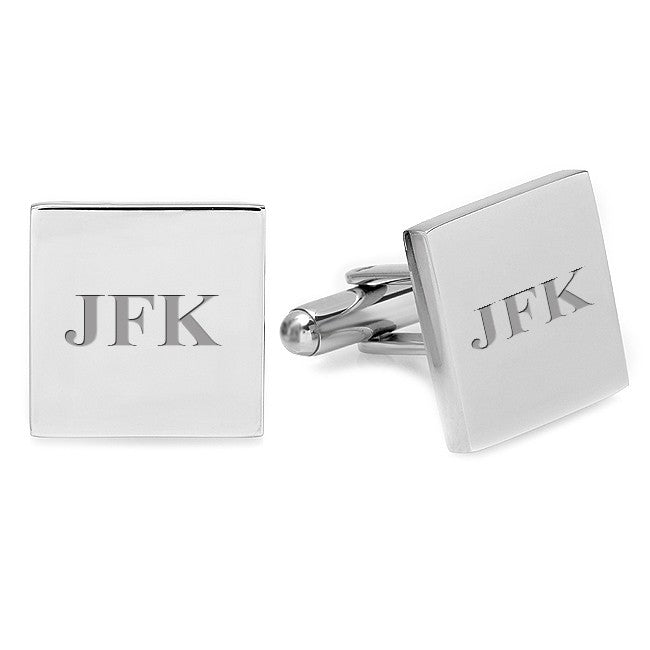 Polished Silver Square Block Cufflinks - Executive Gift Shoppe