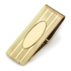 14 Karat Gold Money Clip with Oval Engraving Shield - Executive Gift Shoppe