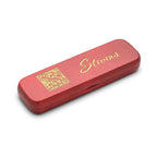 Last Name Monogram Theme Personalized Cherry Finish Pen and Pencil Set