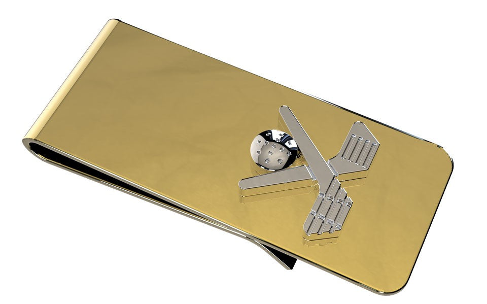 Crossing Golf Clubs French Fold Money Clip - Executive Gift Shoppe