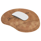 Personalized Rustic Brown & Gold Leatherette Mousepad