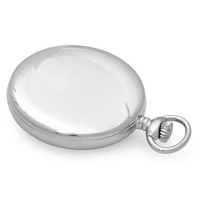 Silver Mechanical Charles Hubert Pocket Watch & Matching Chain #3756-WR - Executive Gift Shoppe