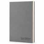 Personalized Gray Journal with Black Satin Bookmark