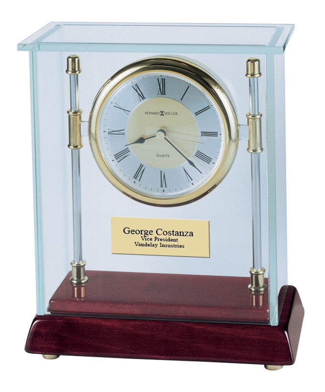 Kensington Glass Bracket Case Table Clock by Howard Miller