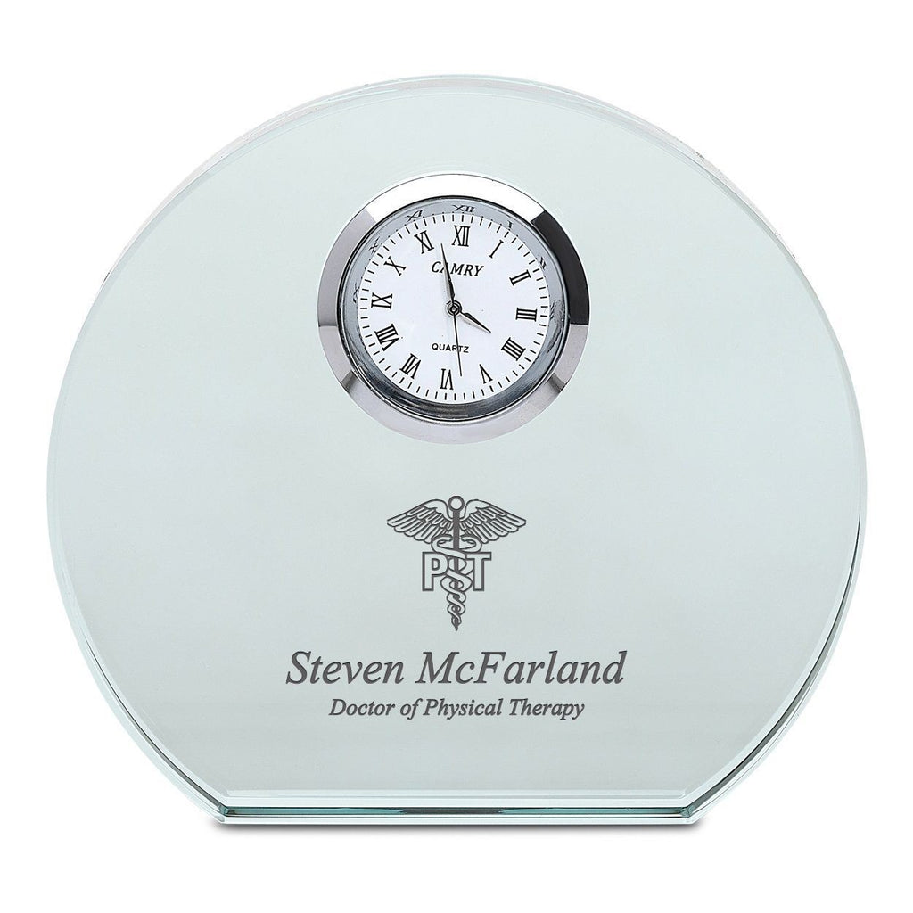 Physical Therapist Personalized Round Crystal Desk Clock