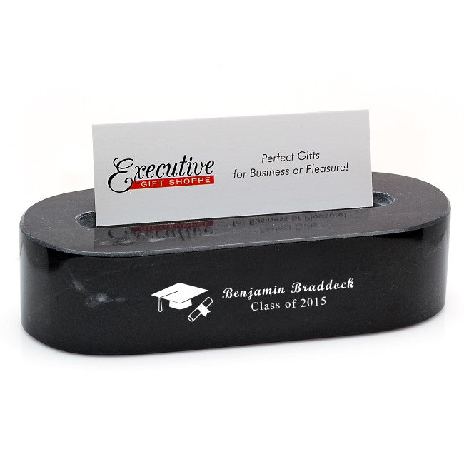 Graduates Engraved Desktop Business Card Stand - Executive Gift Shoppe