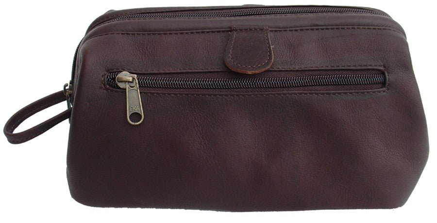 Deluxe Leather Travel Toiletry Bag