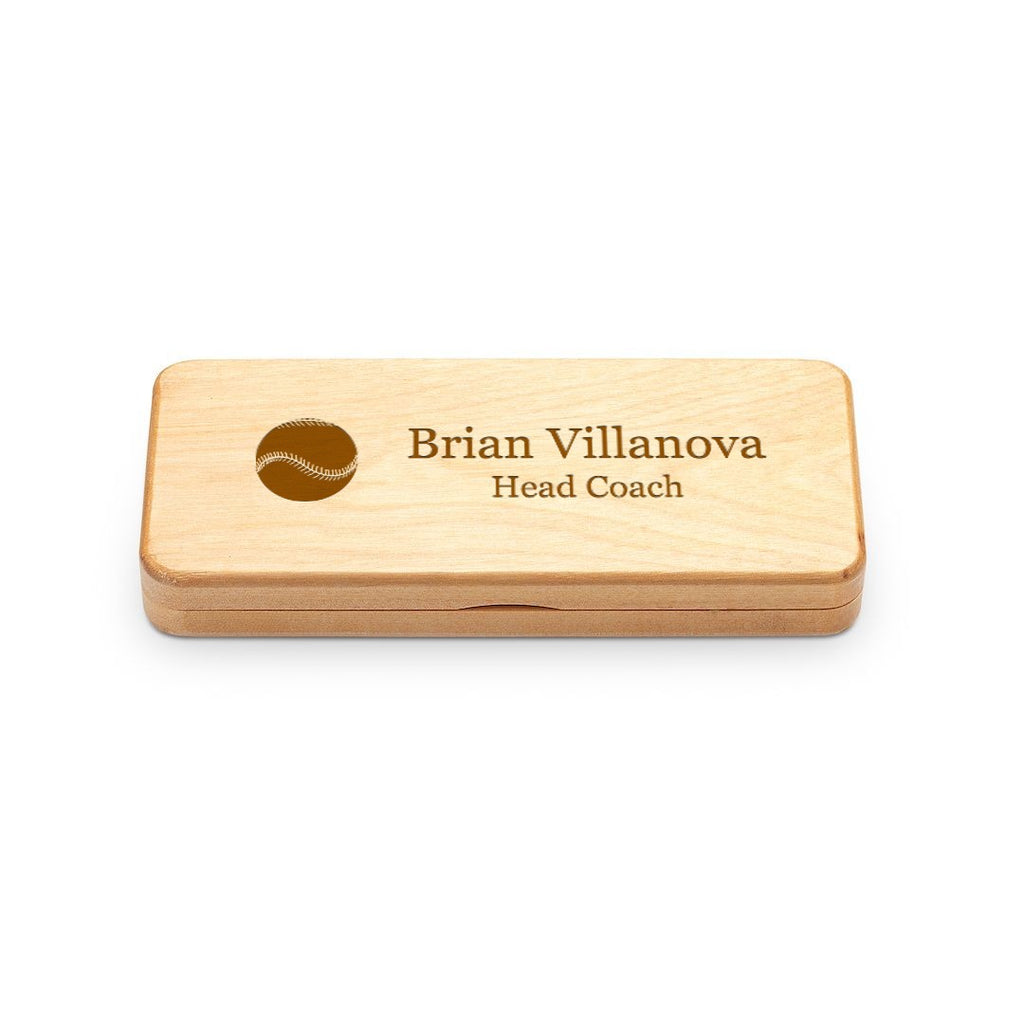 Baseball Theme Elegance Collection Maple Wood Personalized Pen & Pencil Set