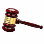 Personalized Rosewood Gavel With Gold Band & Sounding Board