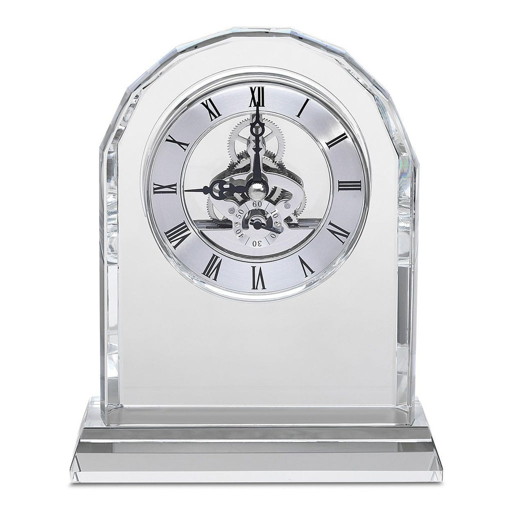 Solid Crystal Personalized Quartz Clock With Arched Top