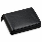Executive Collection RFID Blocking Black Leather Zipper Wallet