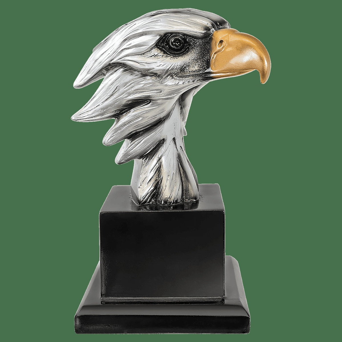 Personalized Eagle Head with Black Podium Base