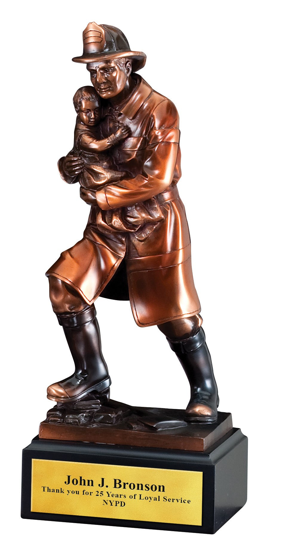 Firefighter Holding Child Personalized Award