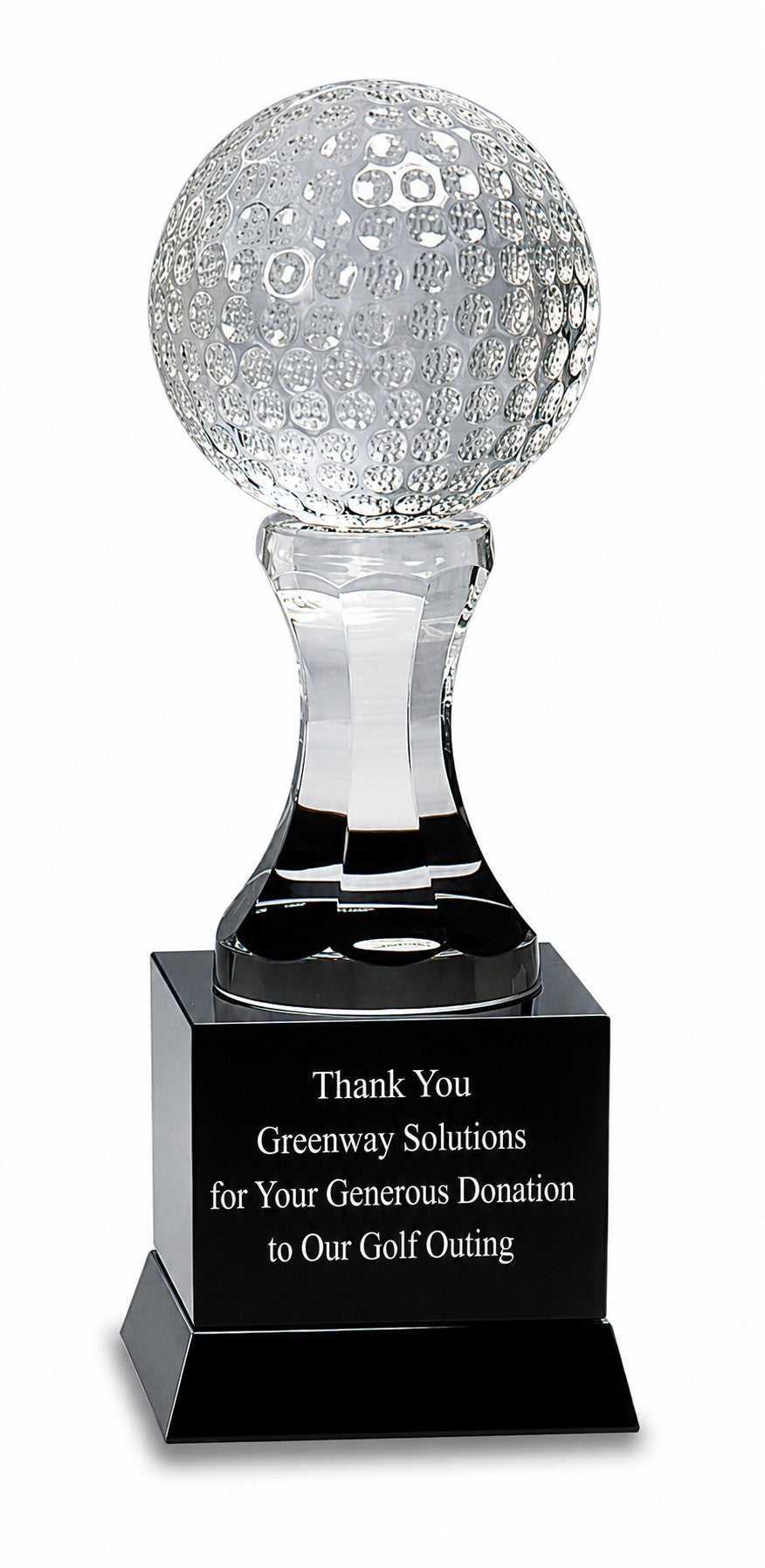 Personalized Crystal Golf Ball With Black Pedestal