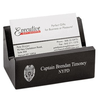 Police Badge Desktop Business Card Holder - Executive Gift Shoppe