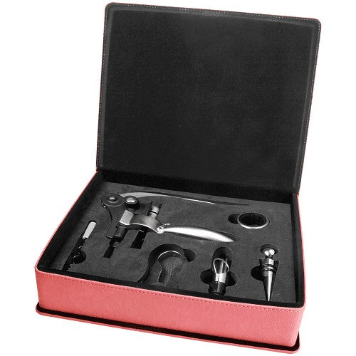 Personalized Pink 5 Piece Wine Tool Set
