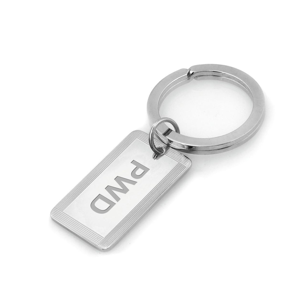 Border Collection Sterling Silver Engravable Key Ring