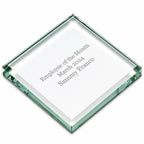 Jade Glass Square Paperweight with Free Laser Engraving