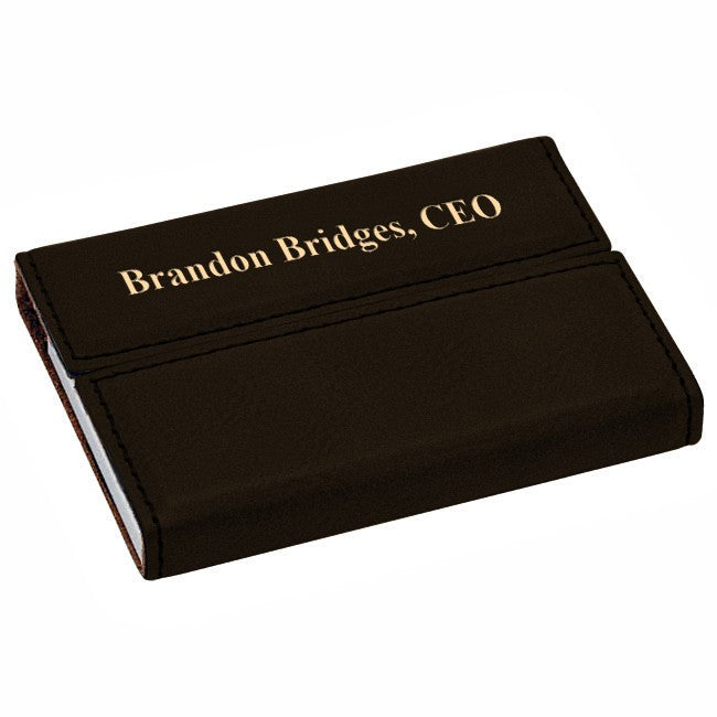 Personalized Black & Gold Business Card Case