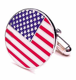 Round American Flag Cufflinks