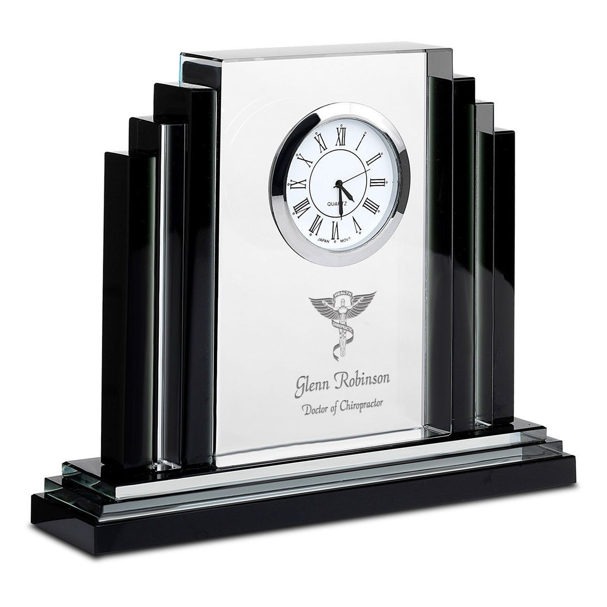 Chiropractor Personalized Step Design Premier Crystal Clock