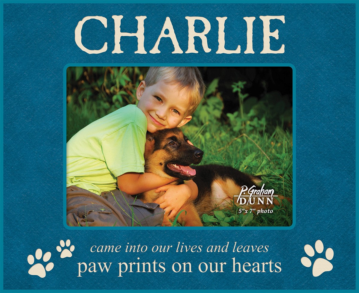Paw Prints On Our Hearts Personalized 5" x 7" Picture Frame