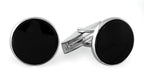 Onyx & Sterling Silver Round Cufflinks