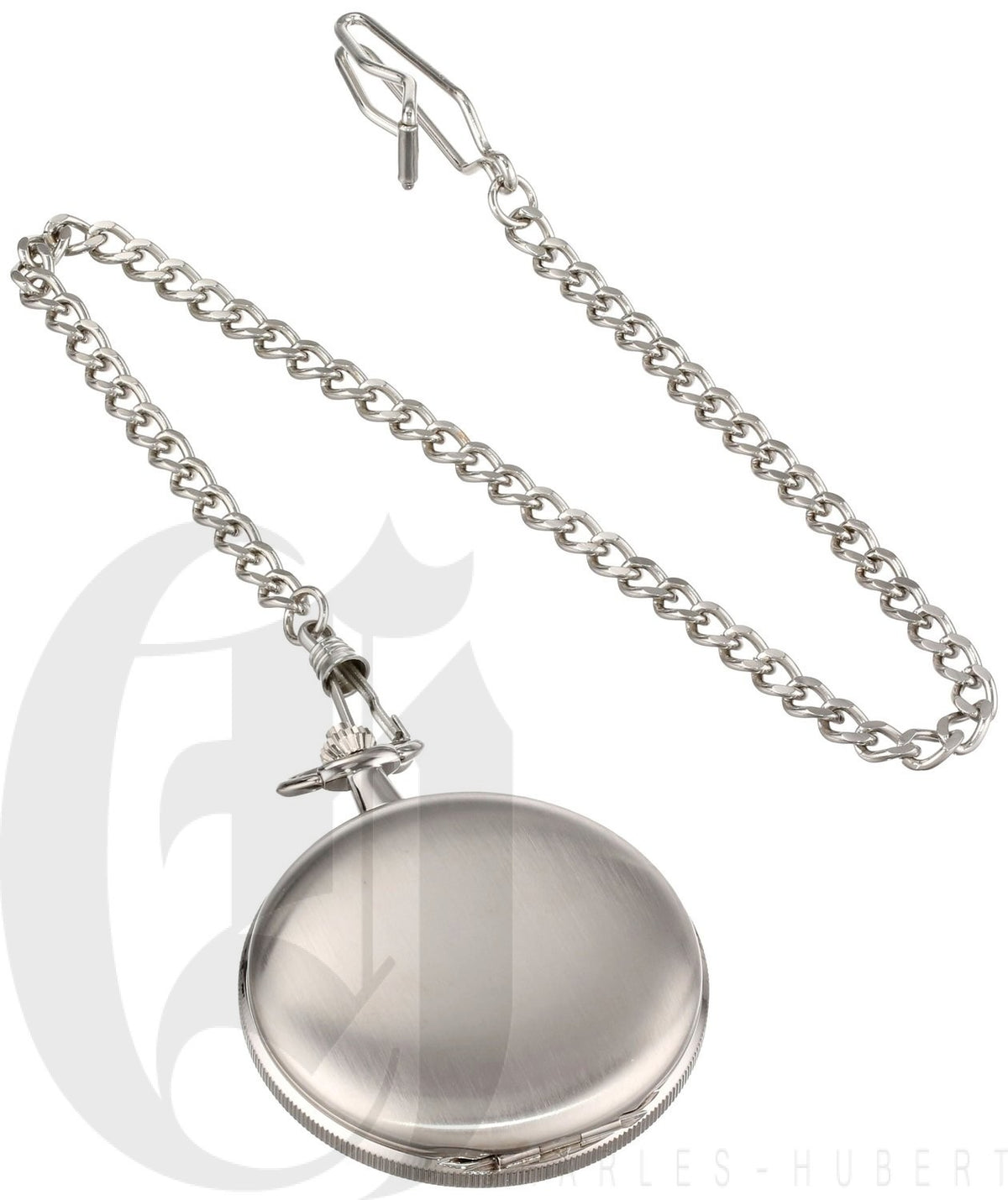 Silver Tone Quartz Charles Hubert Pocket Watch & Chain #3940 - Executive Gift Shoppe