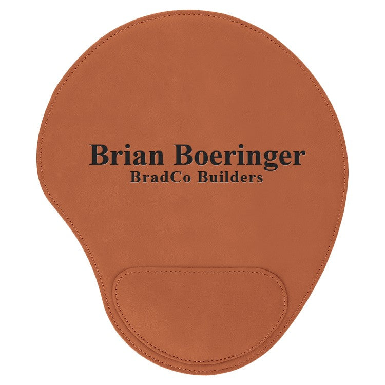 Personalized Rawhide & Black Leatherette Mousepad