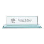Distinguished Collection Firefighter Theme Personalized Crystal Desktop Name Plate