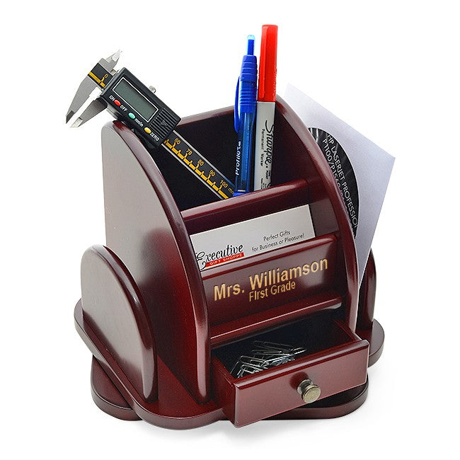 Rosewood Desktop Caddy Organizer