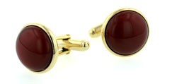 Domed cornelian cufflinks
