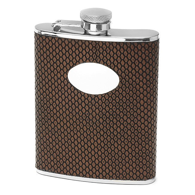 Dimpled Brown Engraved PVC Flask - Executive Gift Shoppe