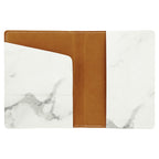 Personalized White Marble Leatherette Passport Holder