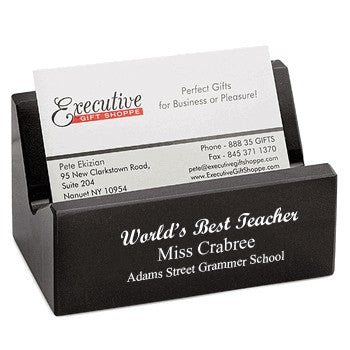 World's Best Teacher Desk Business Card Holder - Executive Gift Shoppe
