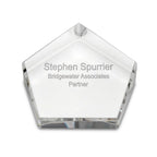 Laser Engraved Five Sided Paperweight & Desktop Award
