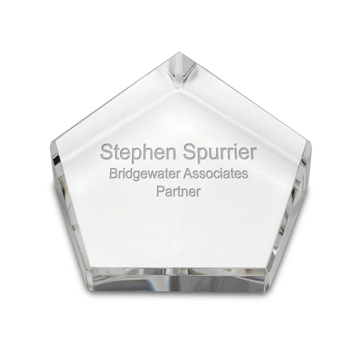 Laser Engraved Five Sided Paperweight & Desktop Award