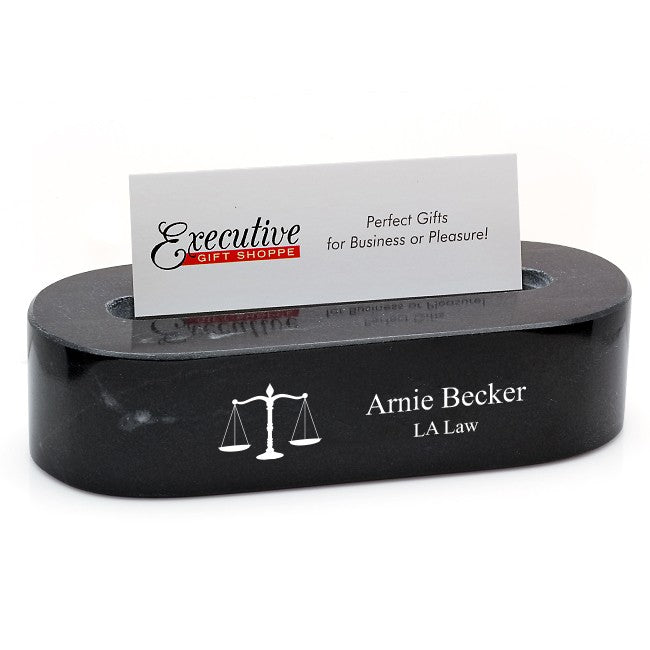 Lawyer's Oval Desktop Business Card Holder - Executive Gift Shoppe