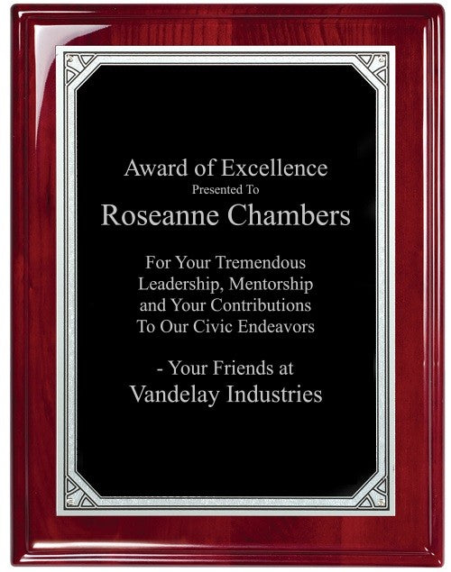 Rosewood Plaque With Florentine Engraving Plate - RP130