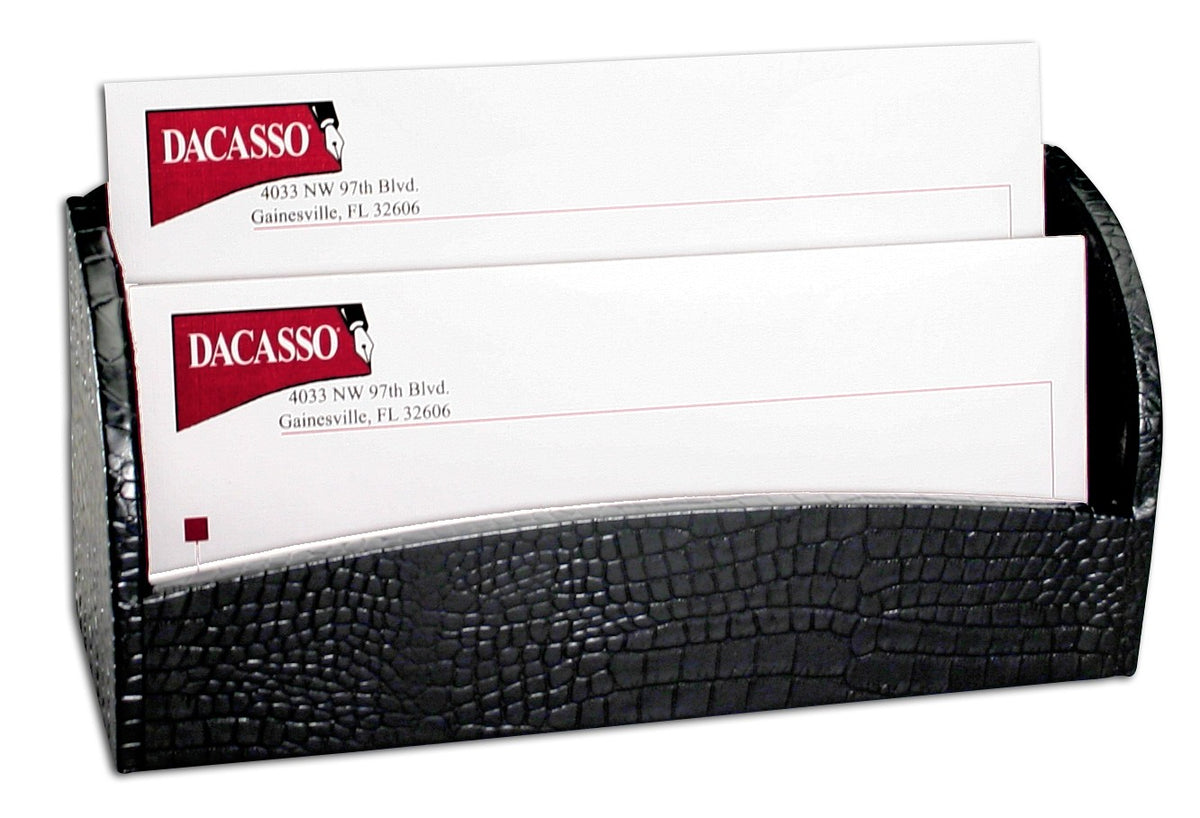 Crocodile Embossed Leather Letter Holder