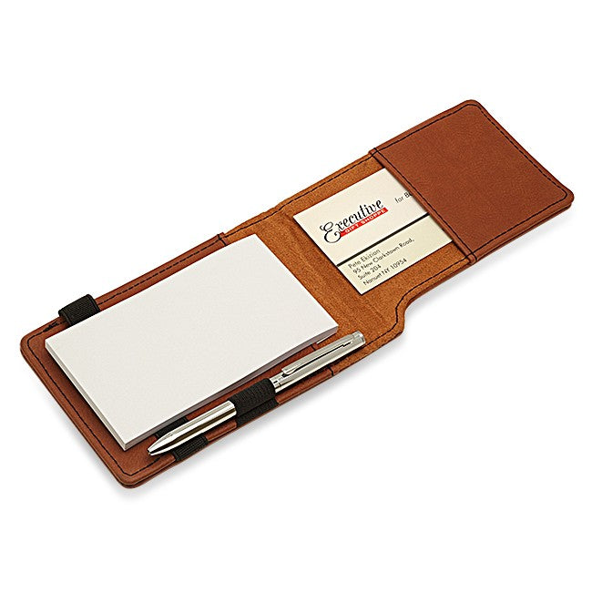 Full Name Monogram Rawhide Leatherette Notepad & Pen
