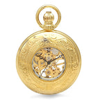 Gold Charles Hubert Mechanical Pocket Watch & Chain #3527 - Executive Gift Shoppe