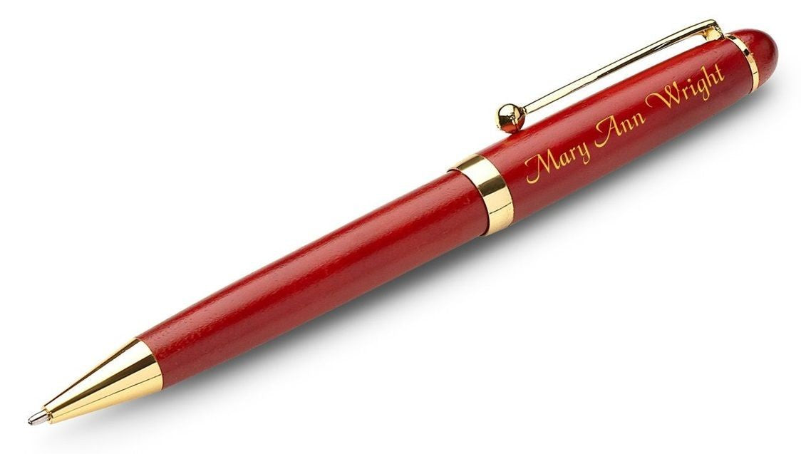 Personalized Rosewood Ballpoint Pen with Laser Engraving
