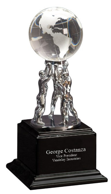 Project Teamwork Personalized Elevated Globe Award