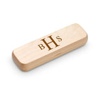 Roman Monogram Theme Personalized Maple Wood Double Pen and Box Set