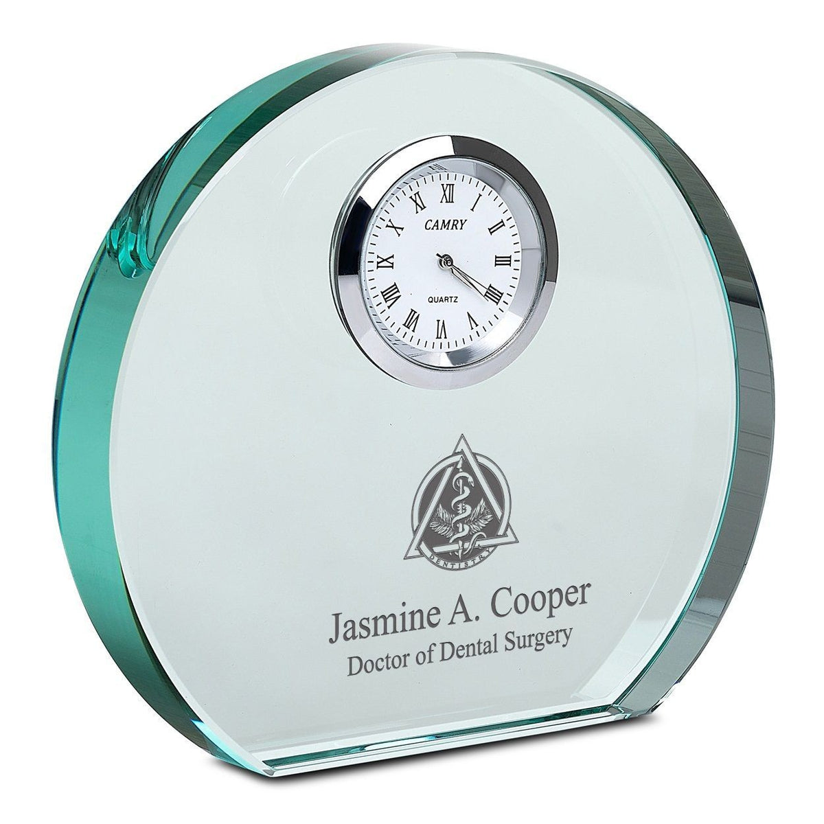 Dentist Personalized Round Crystal Desk Clock