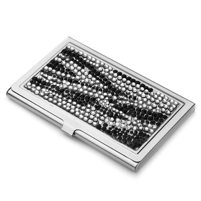 Zebra Stripes Crystals Business Card Case